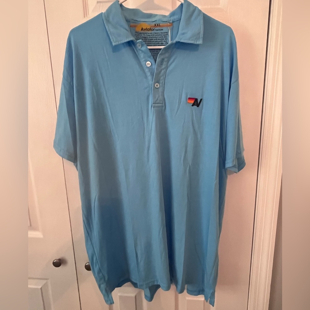 Aviator Nation Blue Men's Polo size xxl